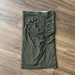 Ann Taylor Olive Green Ruched Pencil Skirt